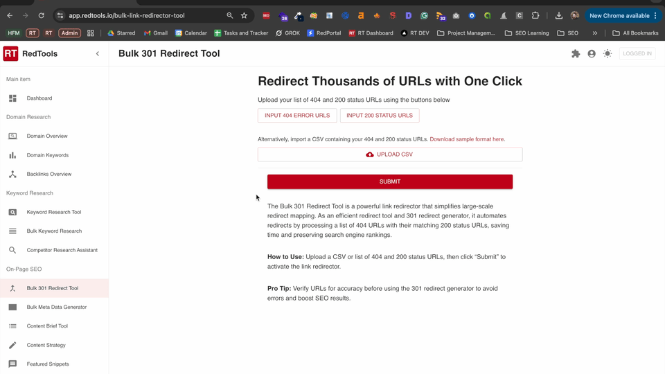 RedTools automated redirect tool.